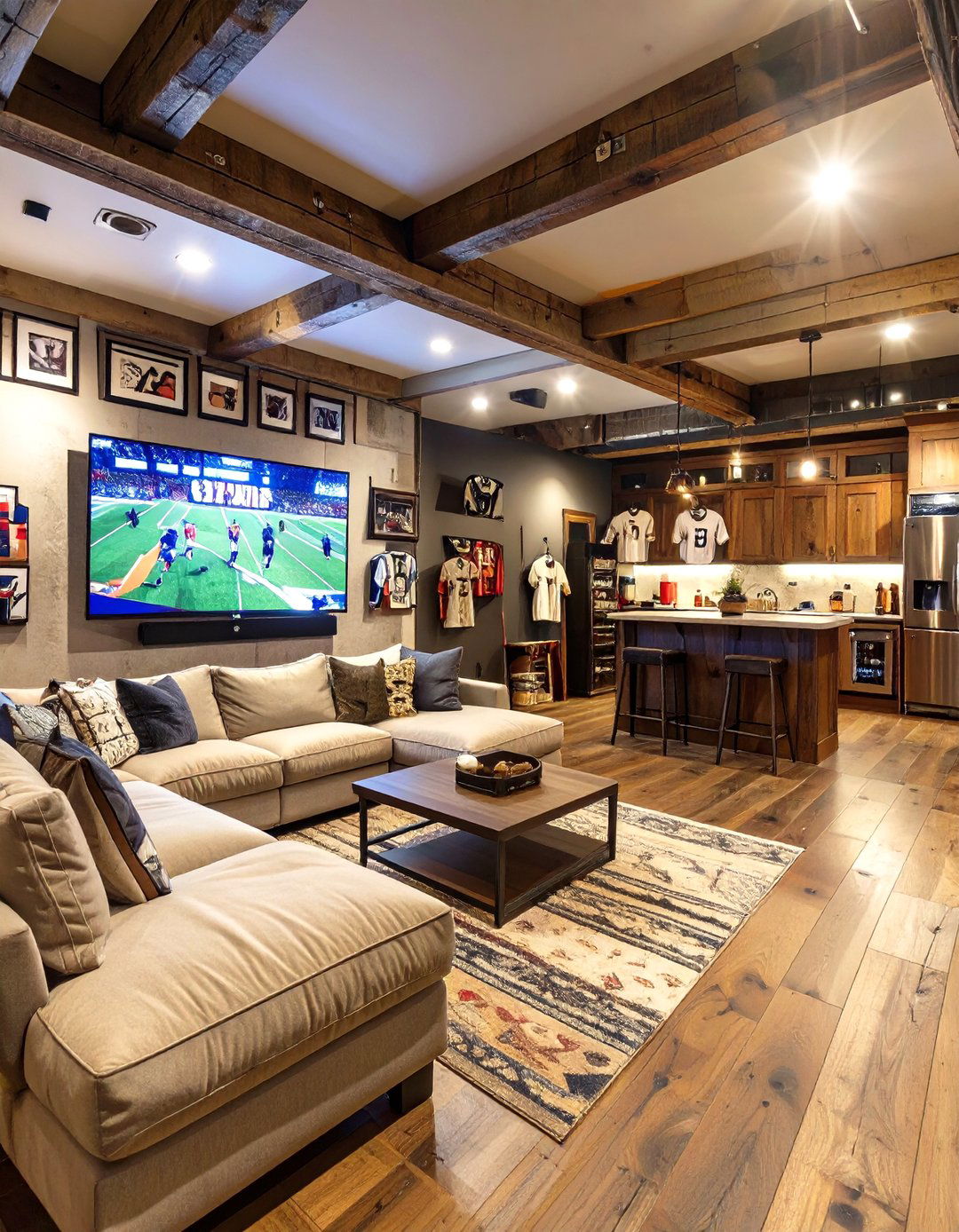 Sports Fans Basement Cave - 30 basement furniture ideas