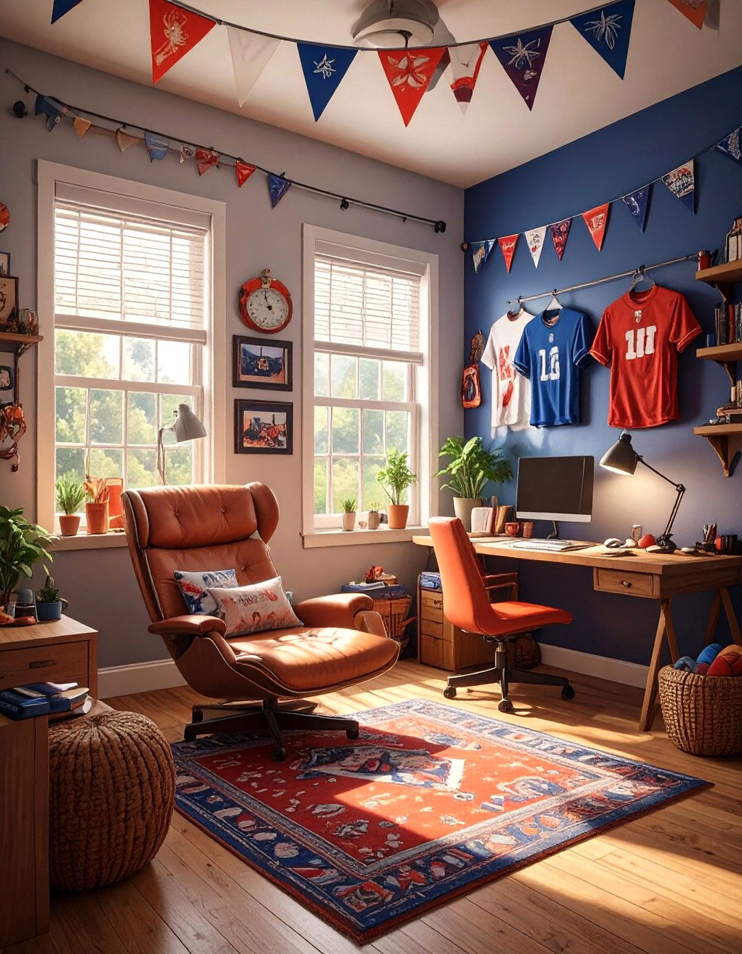 Sporty Fan Zone Dorm Room - 30 college dorm room ideas