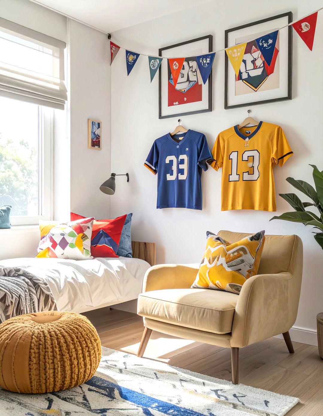Sporty Fan Zone Dorm Room - 30 dorm room inspiration