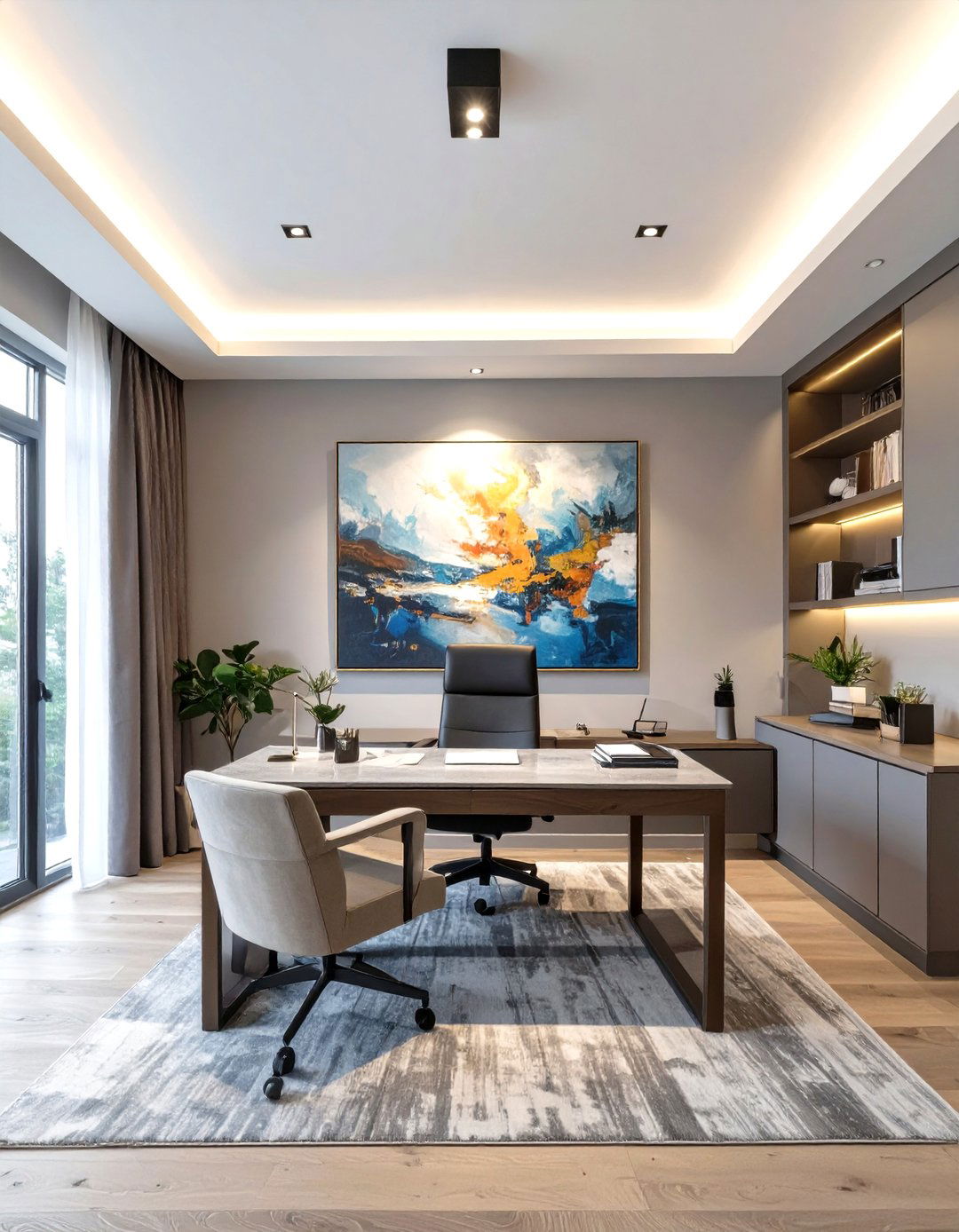 Spotlight on Artwork - 30 home office lighting ideas