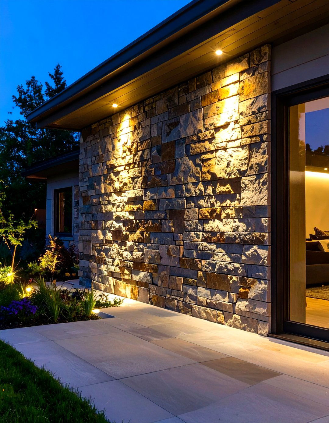 Spotlights on Architectural Features - 30 outdoor patio lighting ideas