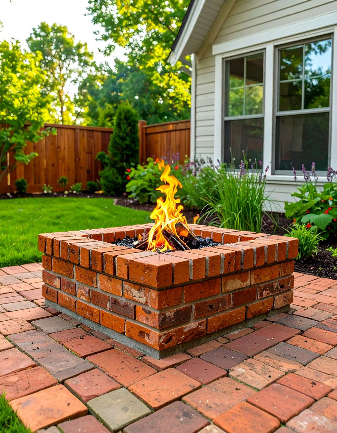 Square Brick Fire Pit Design - 30 simple backyard fire pit ideas
