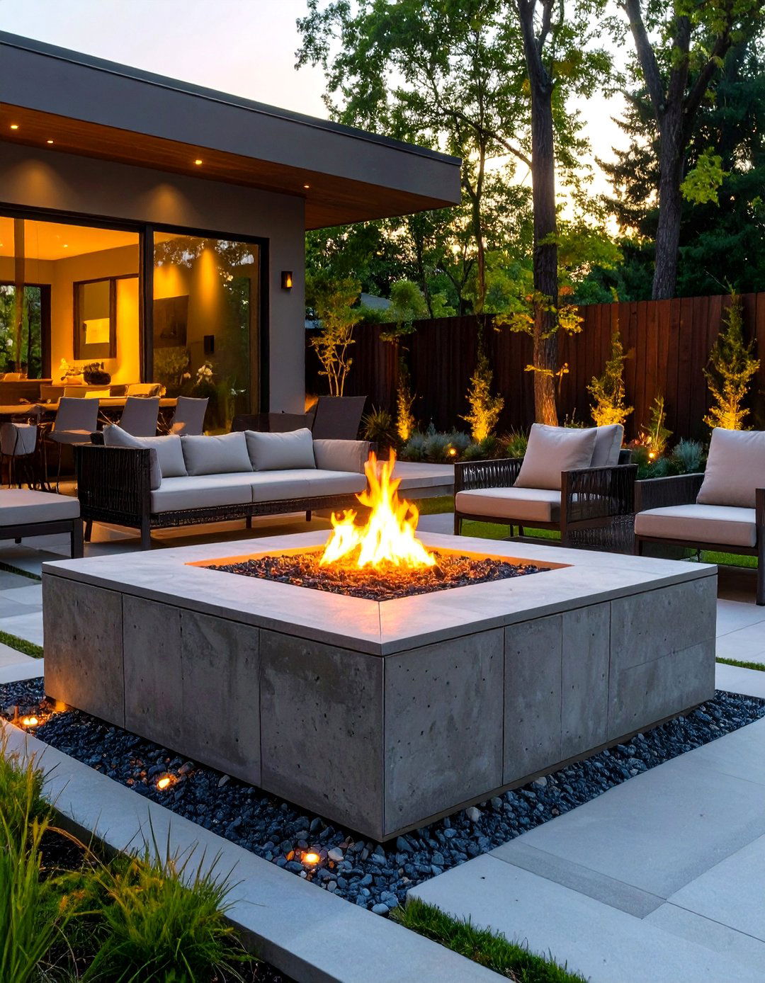 Square Concrete Block Fire Pit - 30 simple backyard fire pit ideas