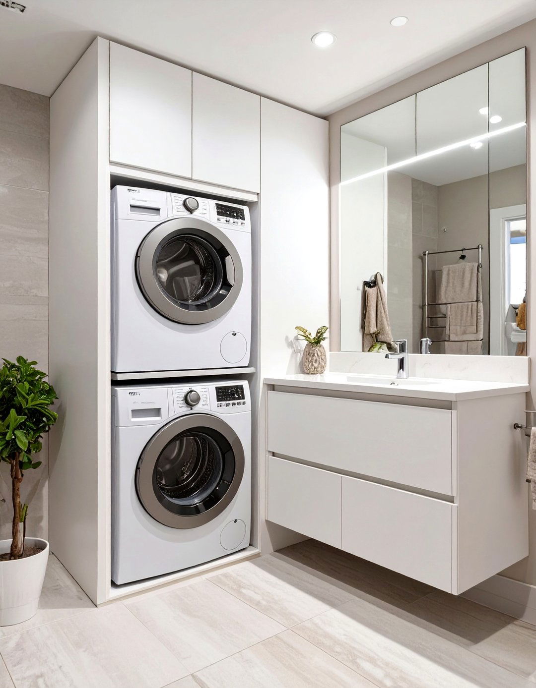 Stackable Bathroom Laundry Units - 30 combination small bathroom and laundry room combo designs