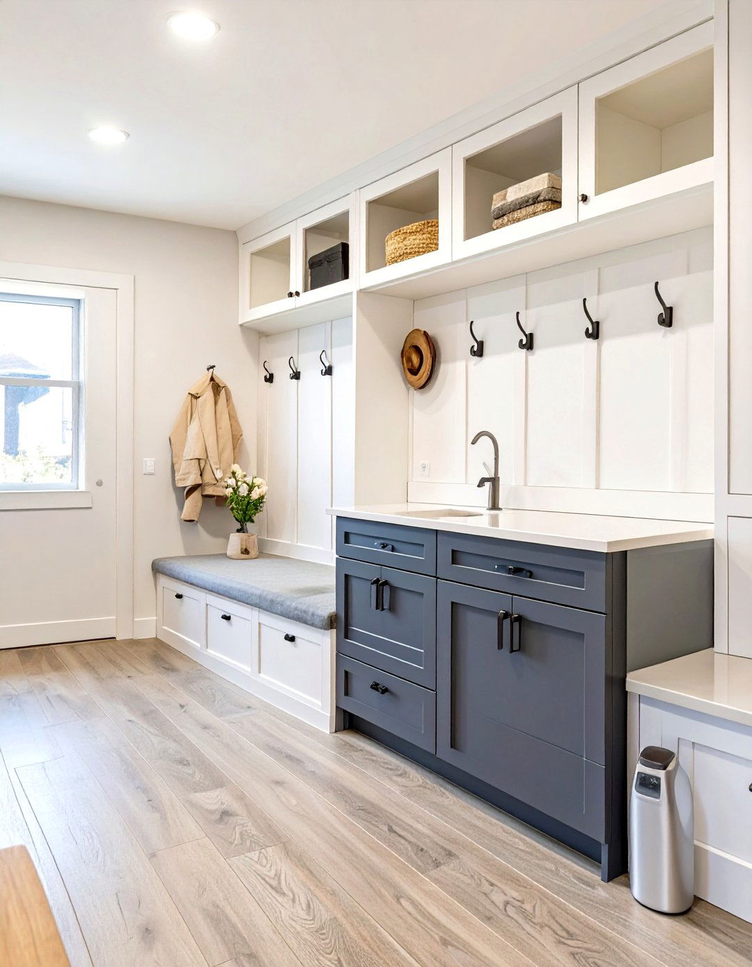 Stackable Laundry in a Mudroom - 30 stackable laundry room ideas