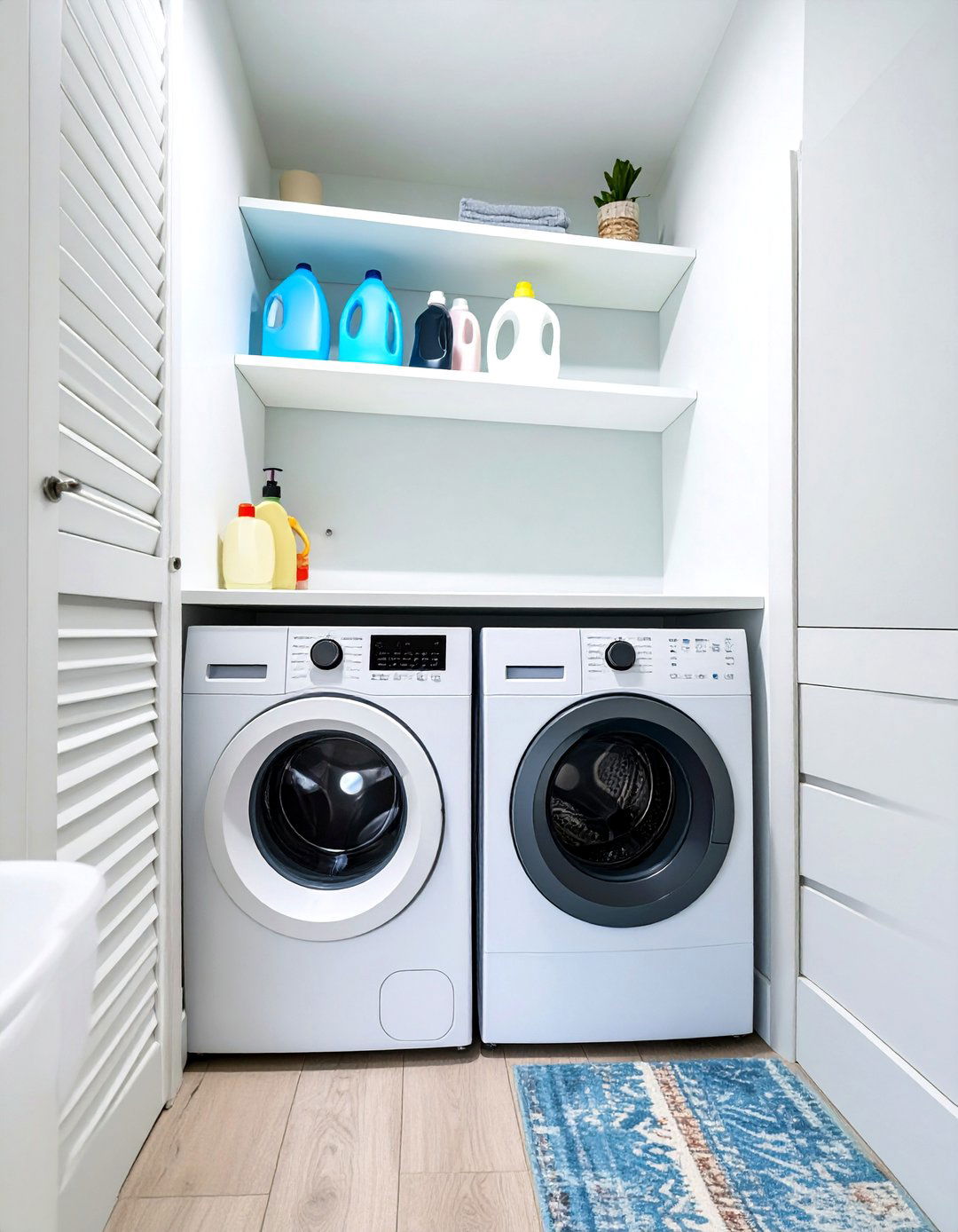 Stackable Laundry in a Narrow Closet - 30 stackable laundry room ideas