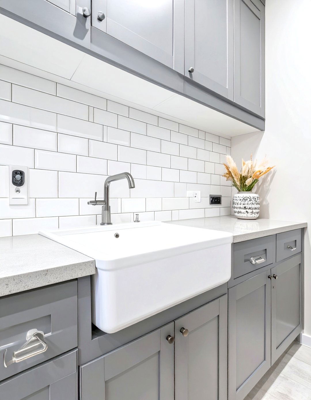 Stackable Laundry with Adjacent Utility Sink - 30 stackable laundry room ideas