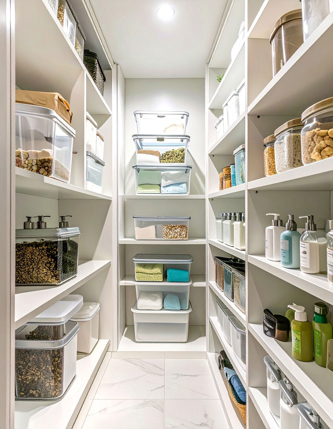 Stackable Storage Containers - 30 bathroom closet organization ideas