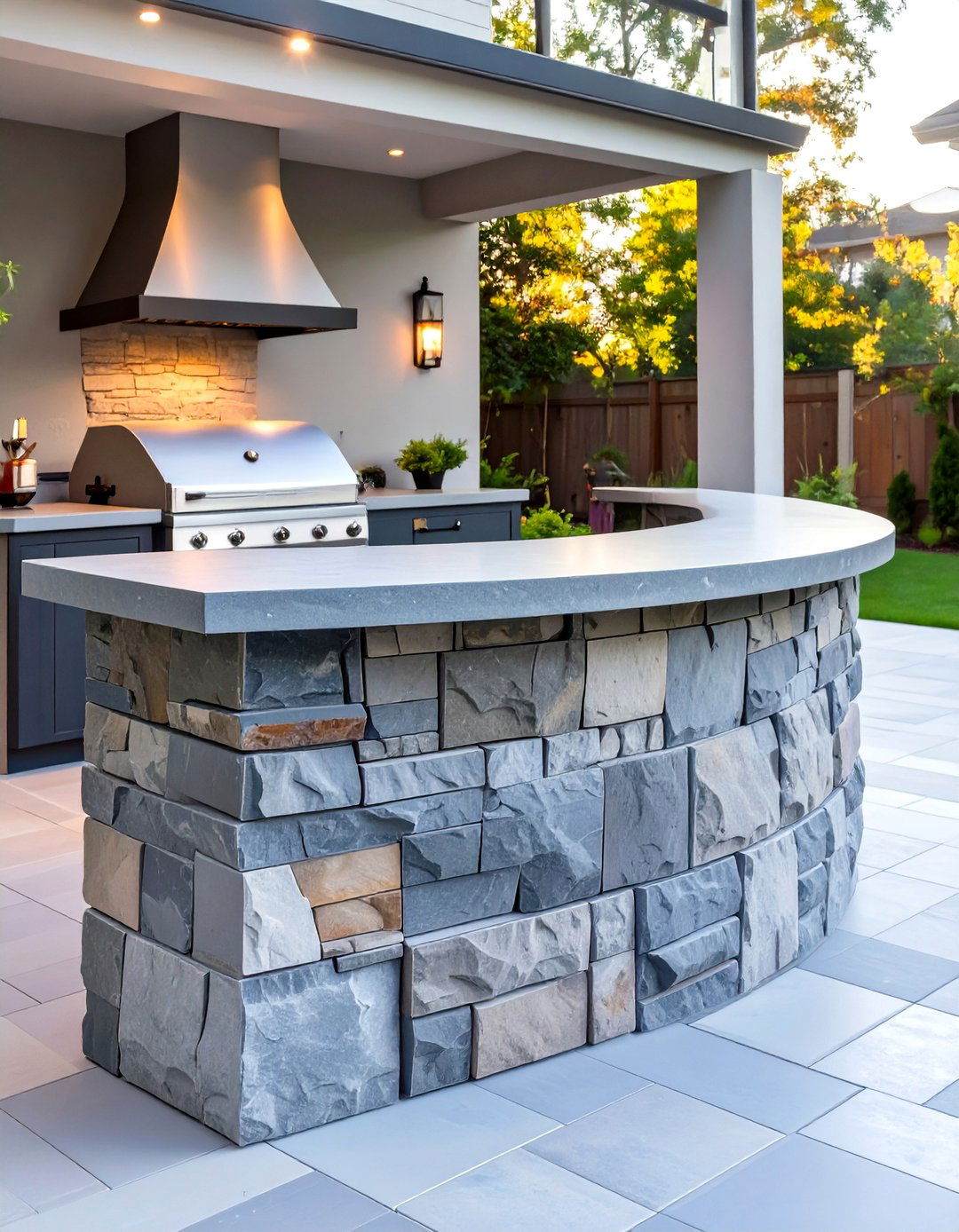 Stacked Retaining Wall Block Base - 30 outdoor kitchen ideas on a budget