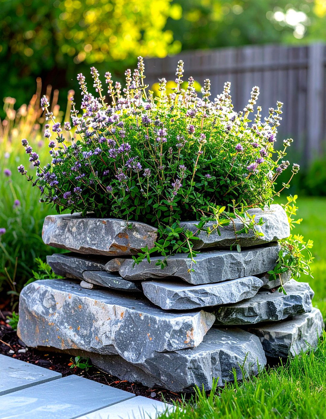 Stacked Rock Patio Planter - 30 patio planter ideas
