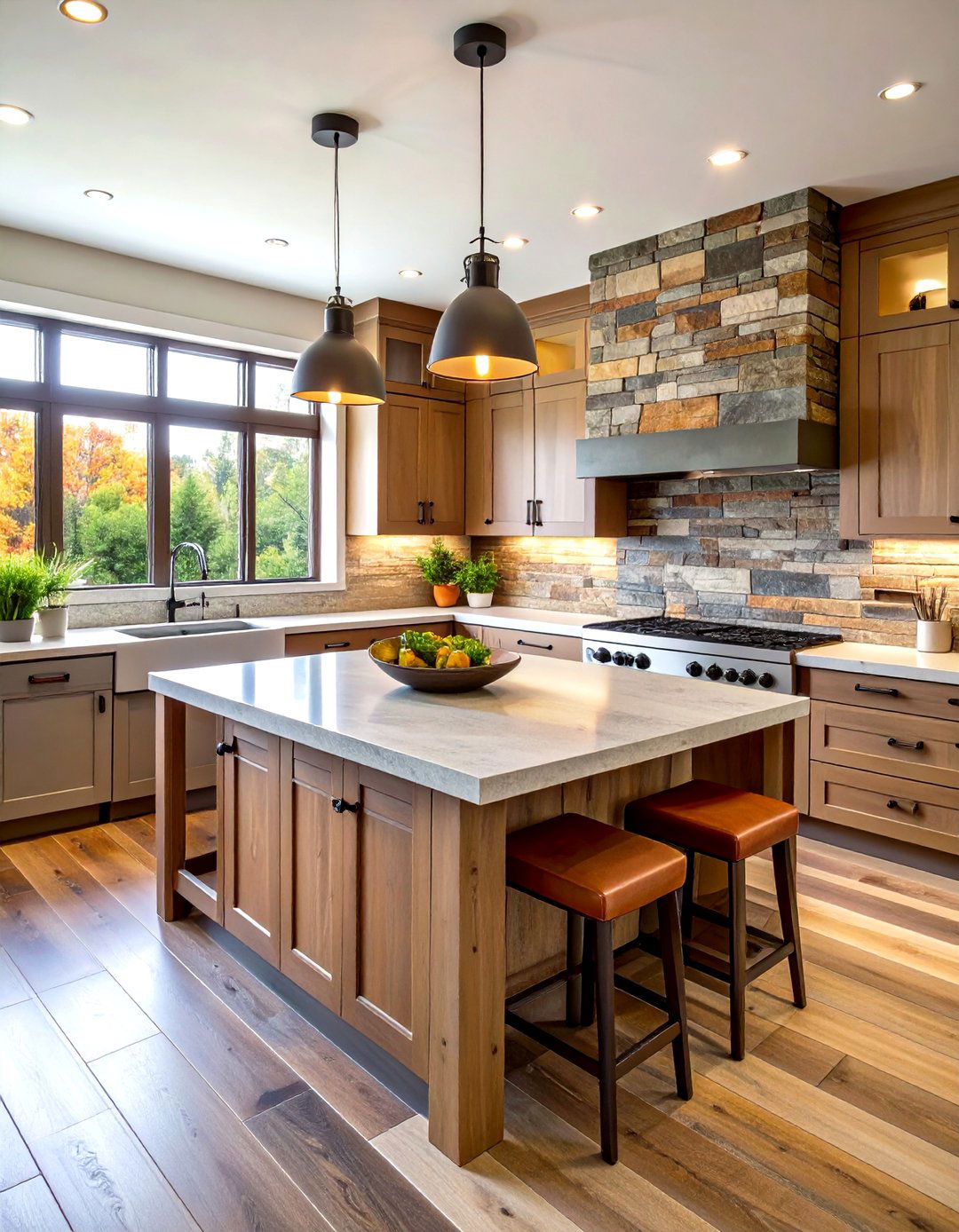 Stacked Slate Tile Backsplash - 30 rustic backsplash ideas