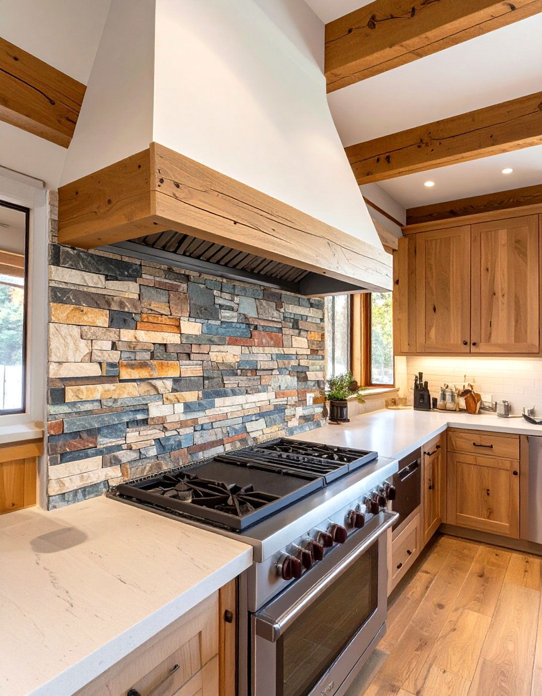 Stacked Stone Panel Stove Backsplash - 30 stove backsplash ideas