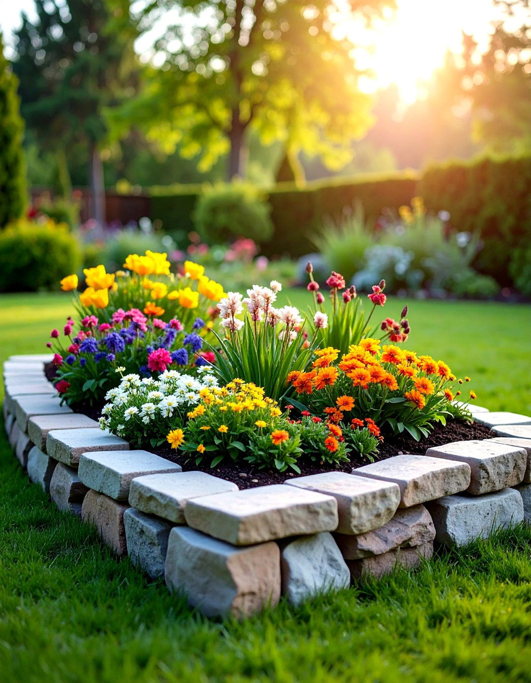 Stacked Stone Raised Garden Bed - 30 raised garden beds ideas