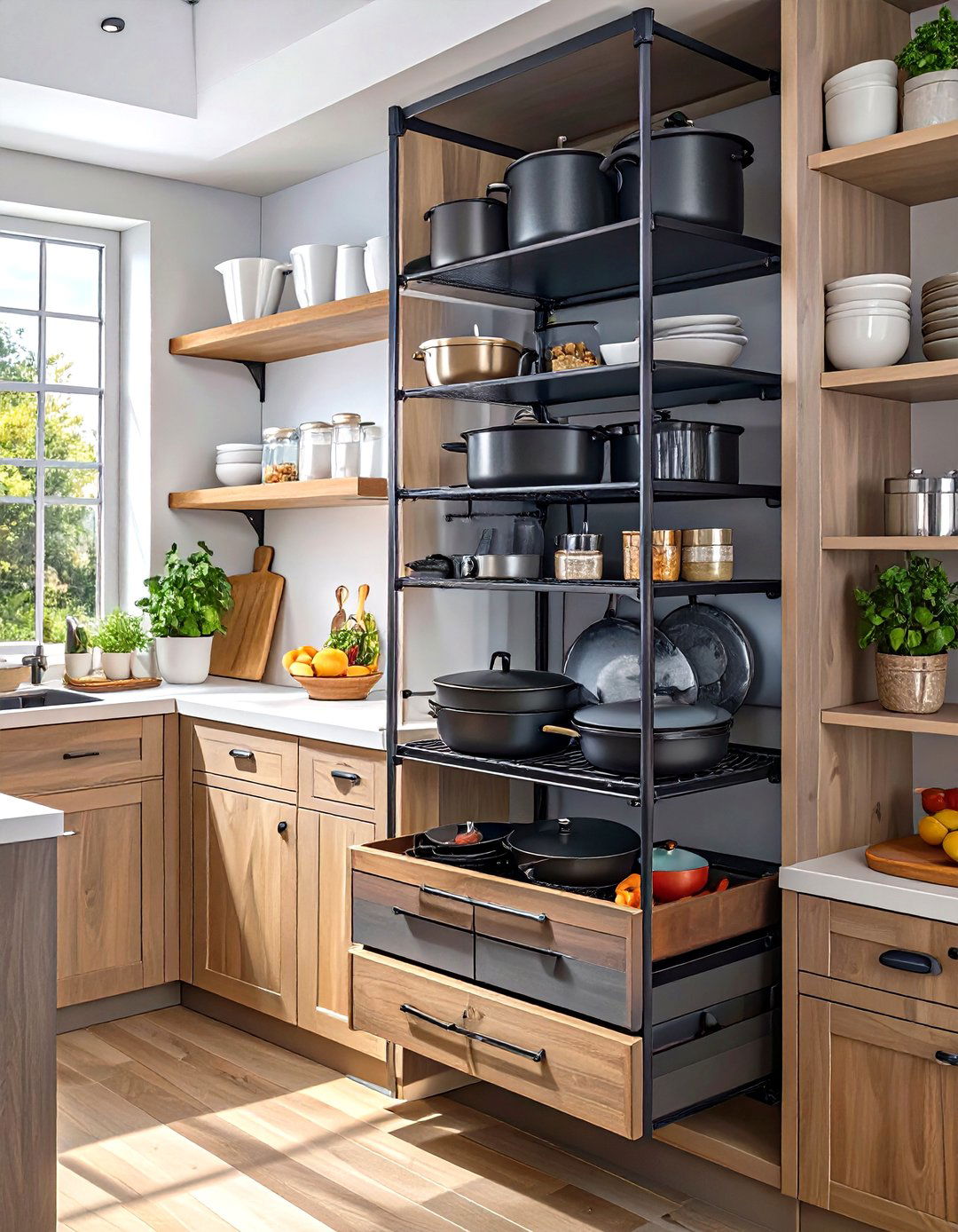 Stacking Cookware Organizers - 30 small kitchen organization ideas