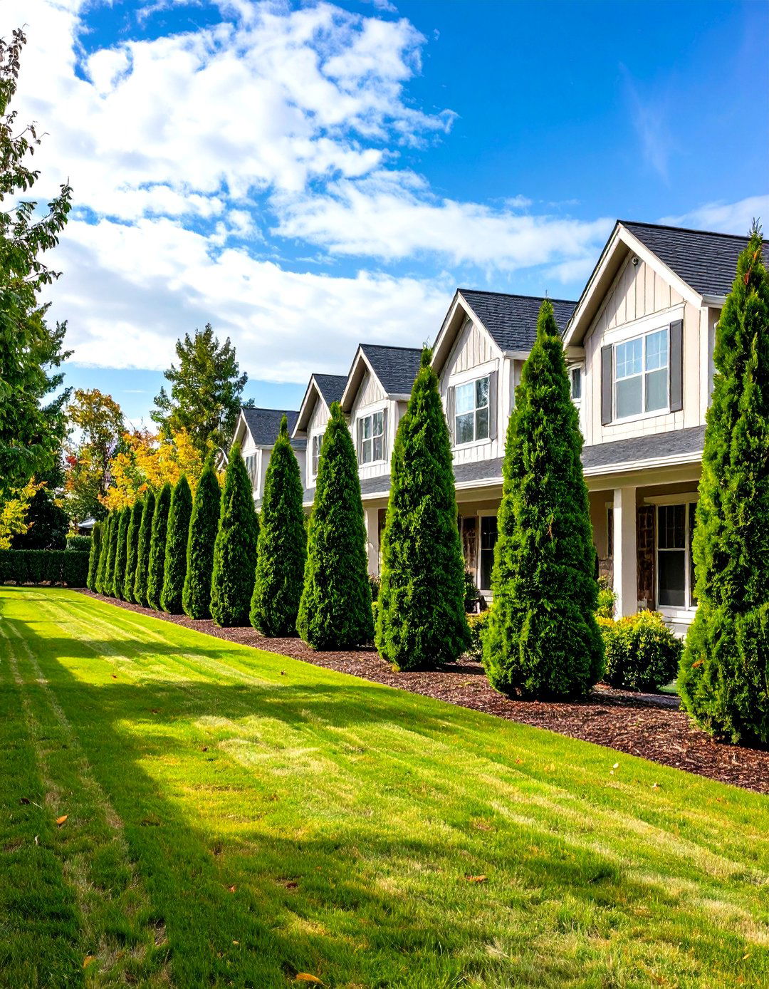 Staggering Tree Planting for Deeper Coverage - 30 privacy landscaping ideas