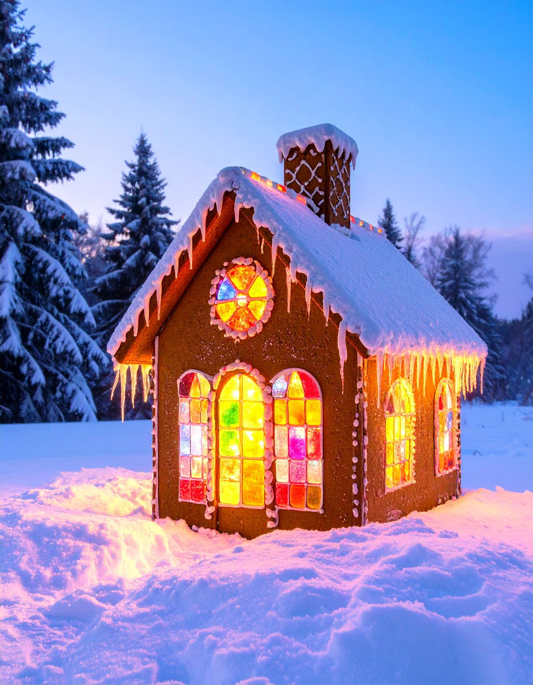 Stained Glass Gingerbread Chapel - 30 gingerbread house design ideas