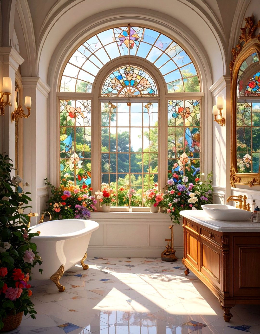 Stained Glass Windows - 30 victorian bathroom ideas