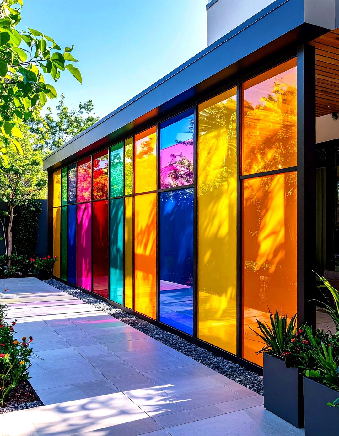 Stained Glass or Acrylic Panel Patio Privacy Wall - 30 patio privacy wall ideas