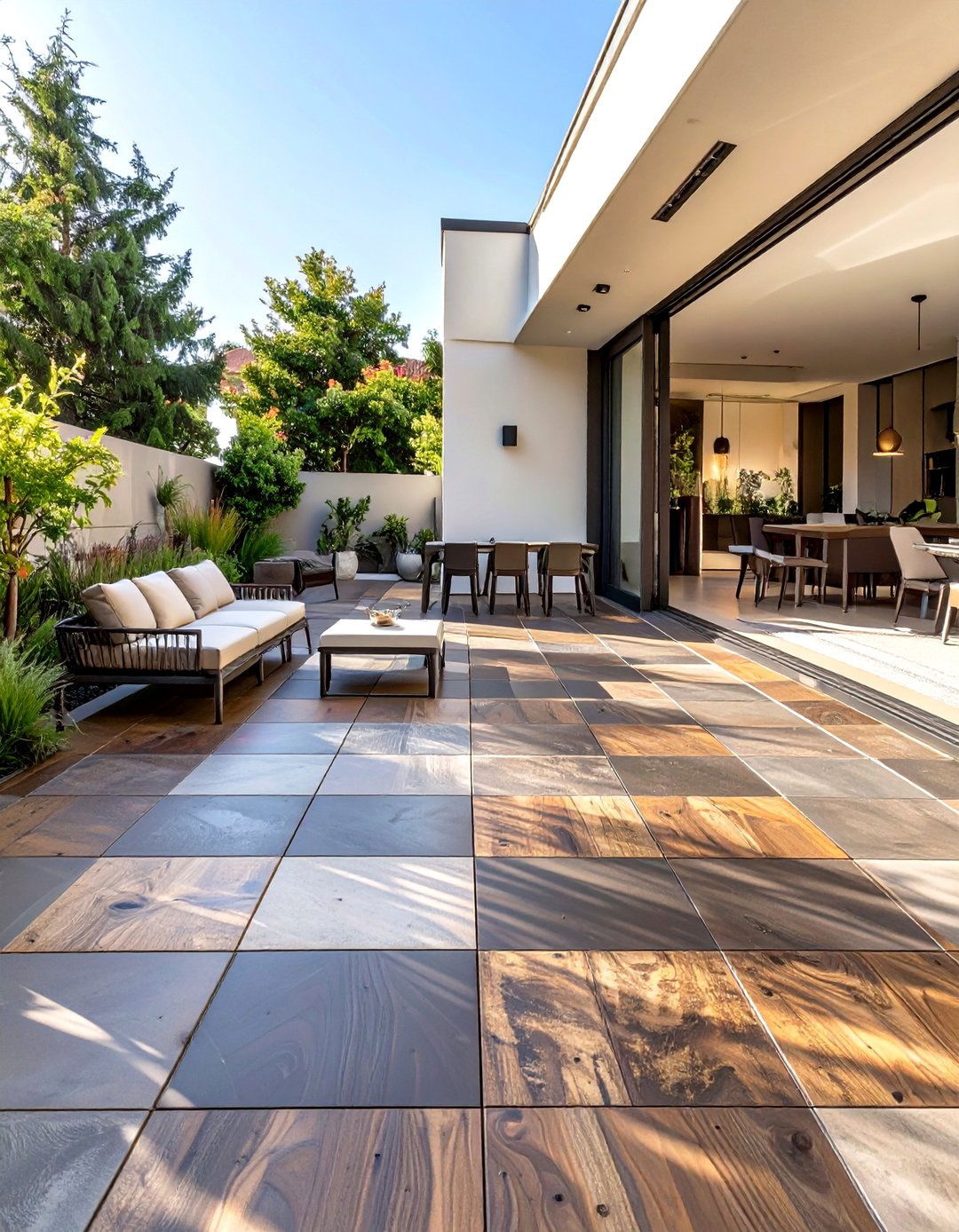 Stained Plywood Outdoor Flooring - 30 cheap patio floor ideas