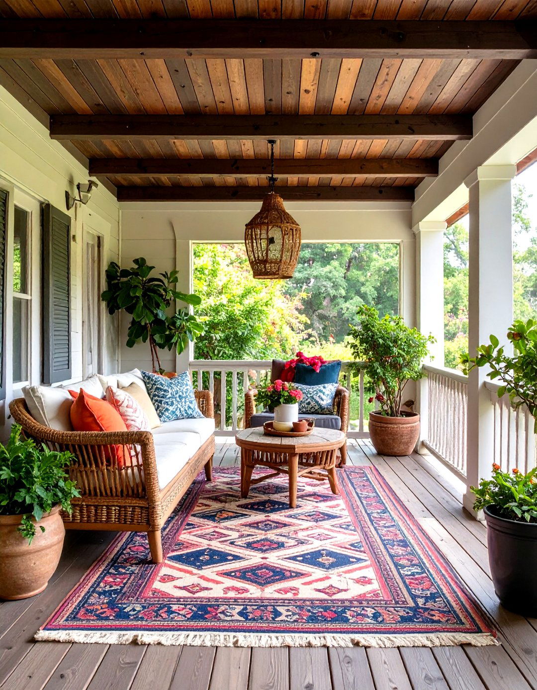 Stained Plywood Porch Ceiling - 30 inexpensive porch ceiling ideas