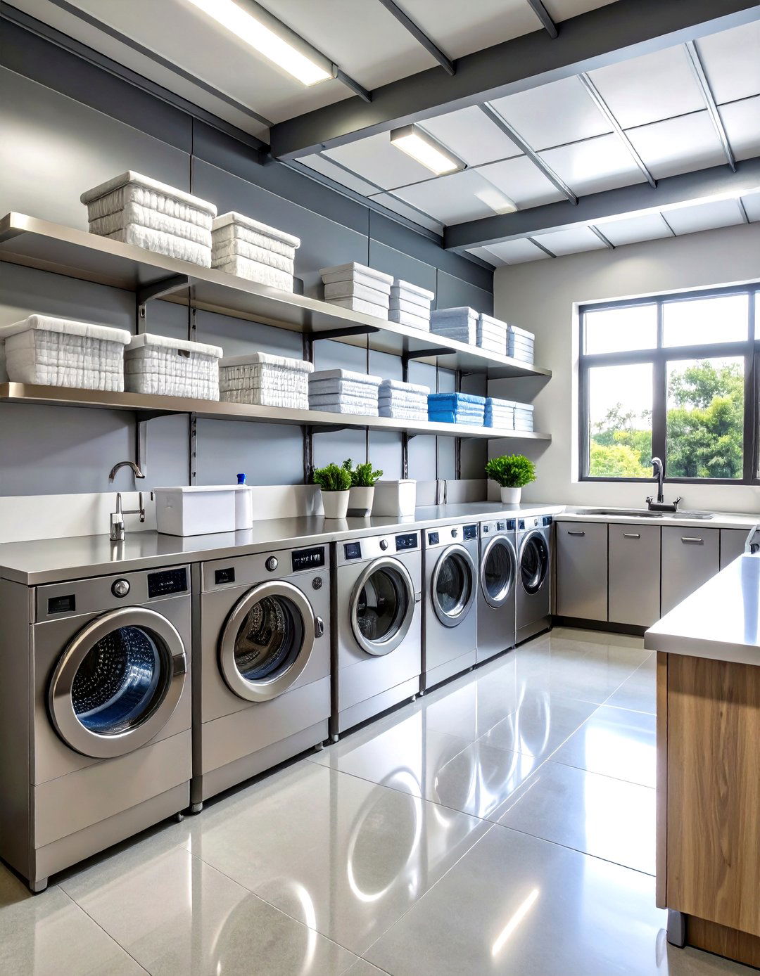 Stainless Steel Laundry Room Shelves - 30 laundry room shelves ideas