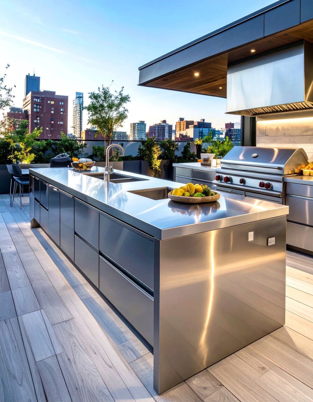 Stainless Steel Outdoor Kitchen Countertops - 30 outdoor kitchen countertop ideas
