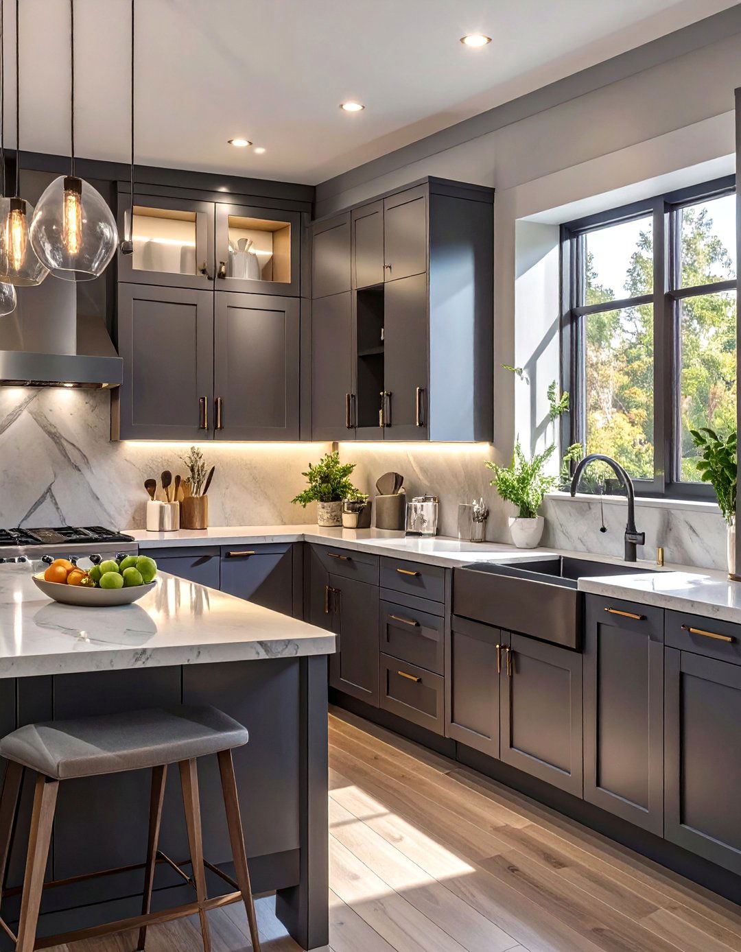 Stainless Steel Sheet Backsplash - 30 backsplash ideas for dark cabinets and light countertops