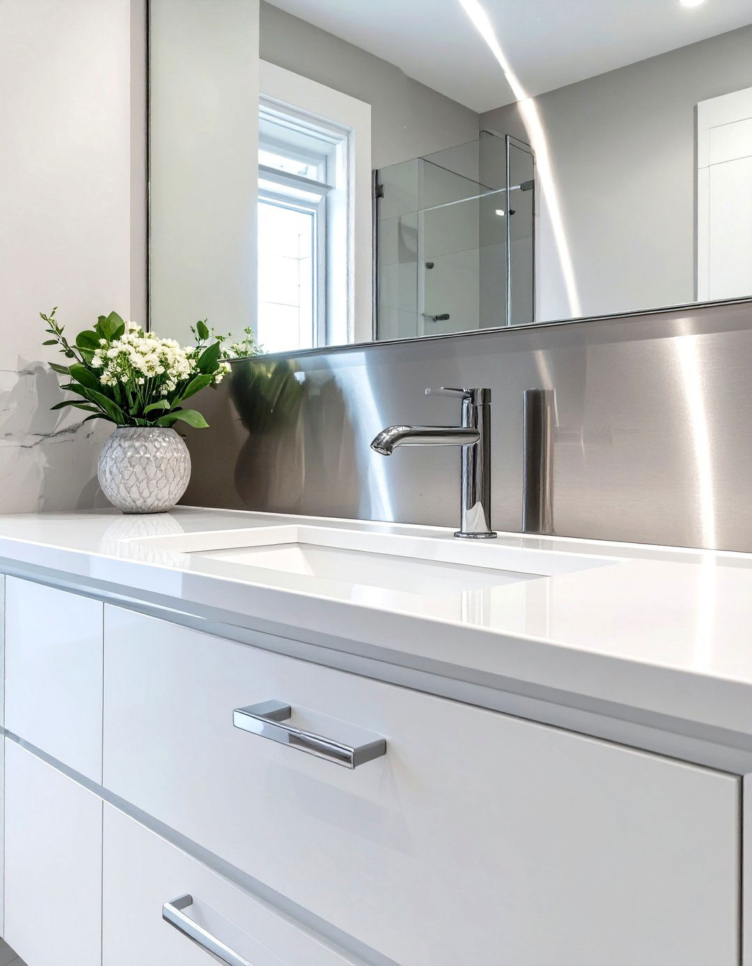 Stainless Steel Sheet Bathroom Backsplash - 30 cheap bathroom backsplash ideas