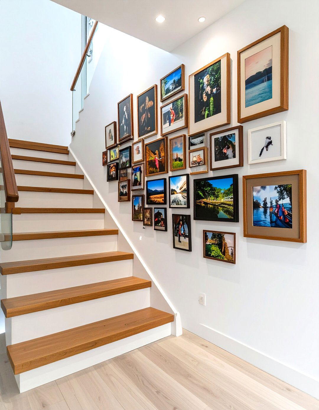 Staircase Gallery Picture Wall - 30 picture wall ideas for living room