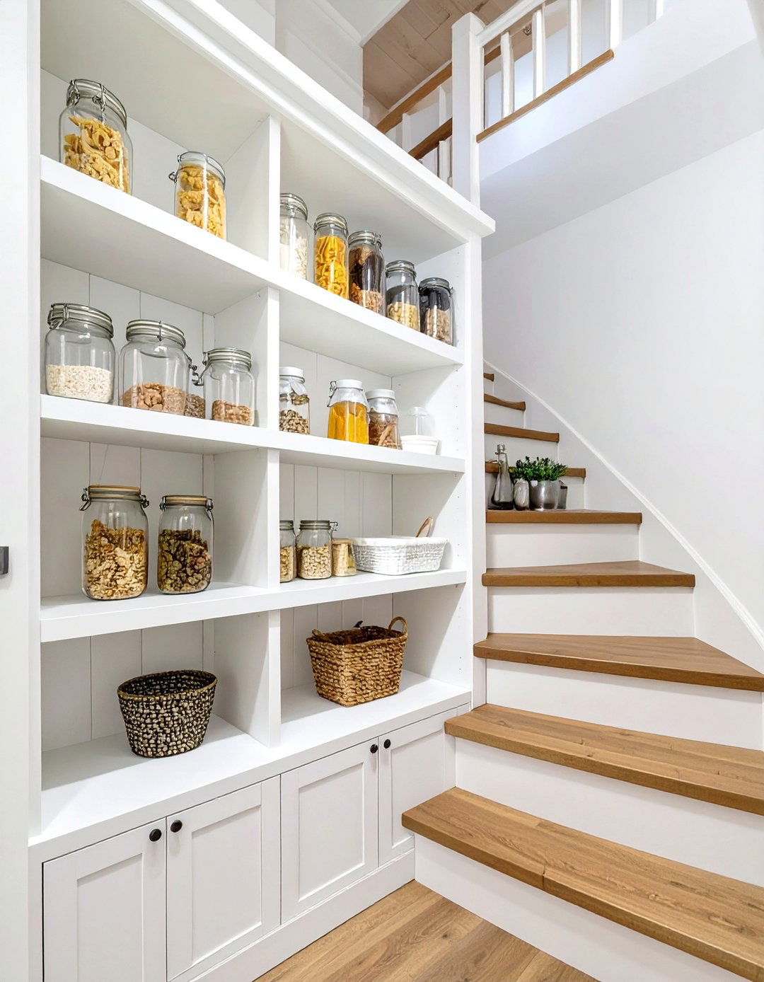 Staircase Nook Pantry - 30 small kitchen pantry ideas