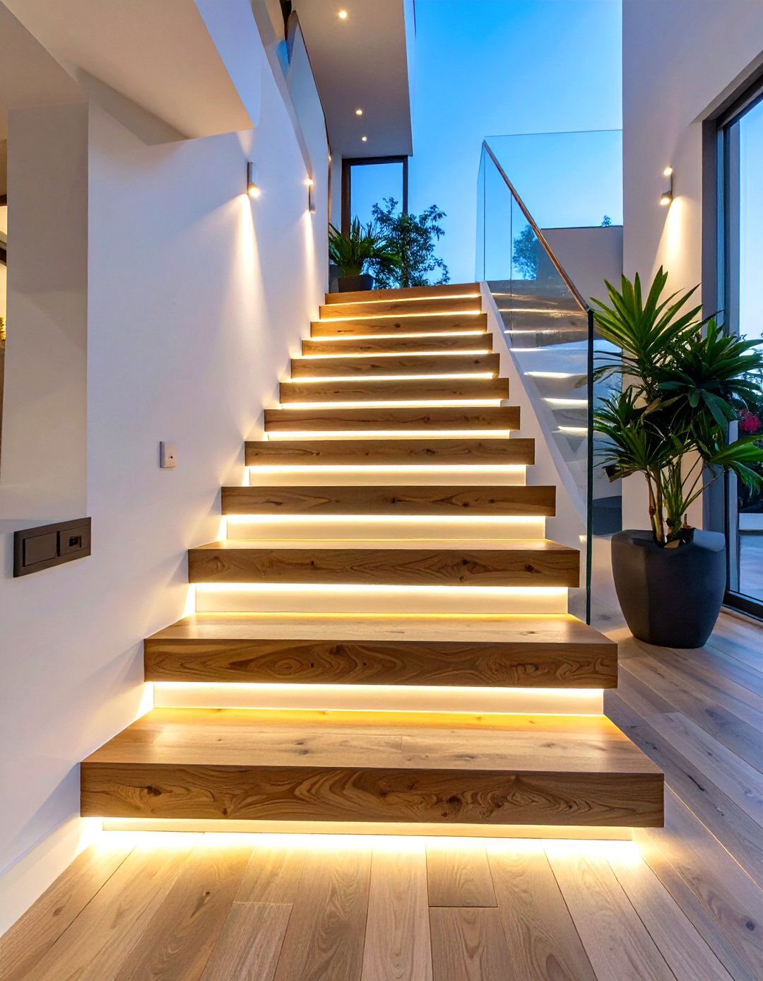 Stairway with Integrated LED Lighting - 30 stairway decor ideas