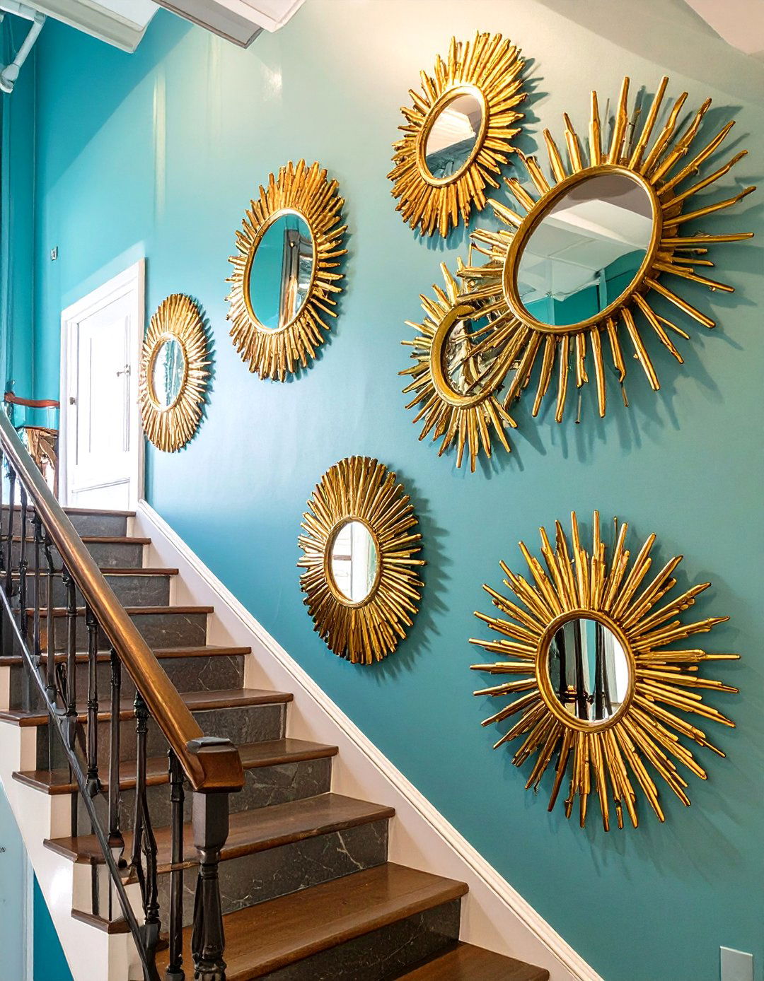 Stairway with Mirrored Wall Decor - 30 stairway decor ideas