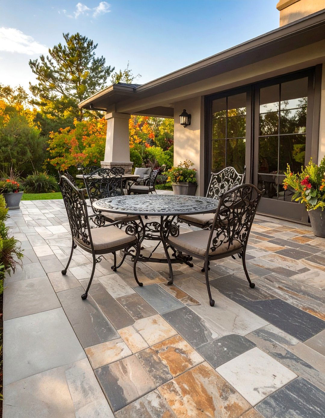 Stamped Concrete Deck Surface - 30 deck floor covering ideas