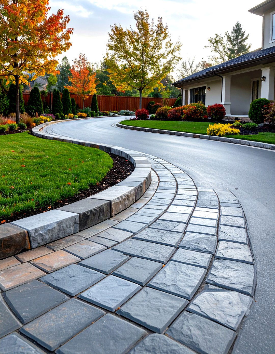Stamped Concrete Edging - 30 landscaping edging ideas