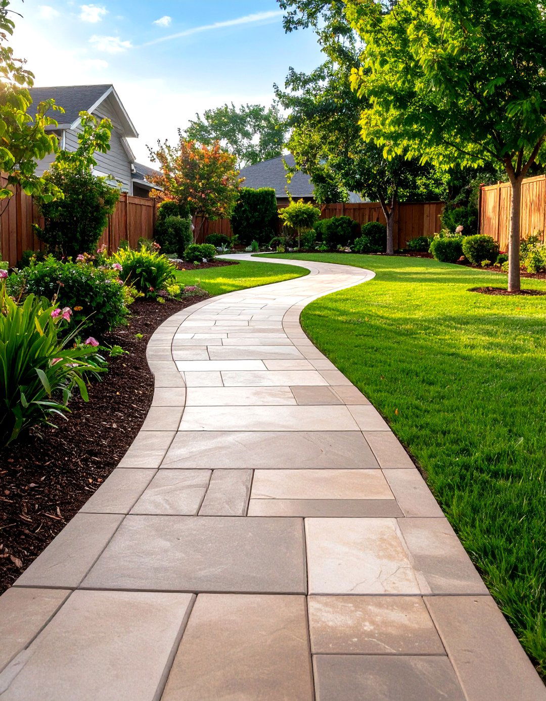 Stamped Concrete Garden Path - 30 garden path ideas