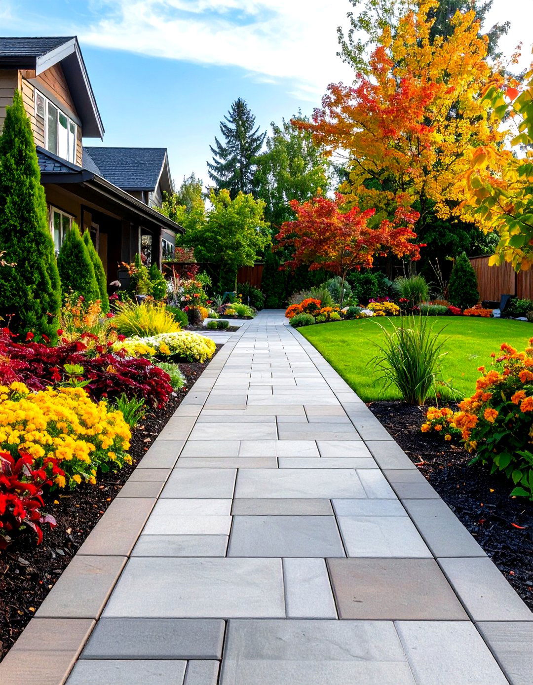 Stamped Concrete Garden Walkway - 30 garden walkway ideas