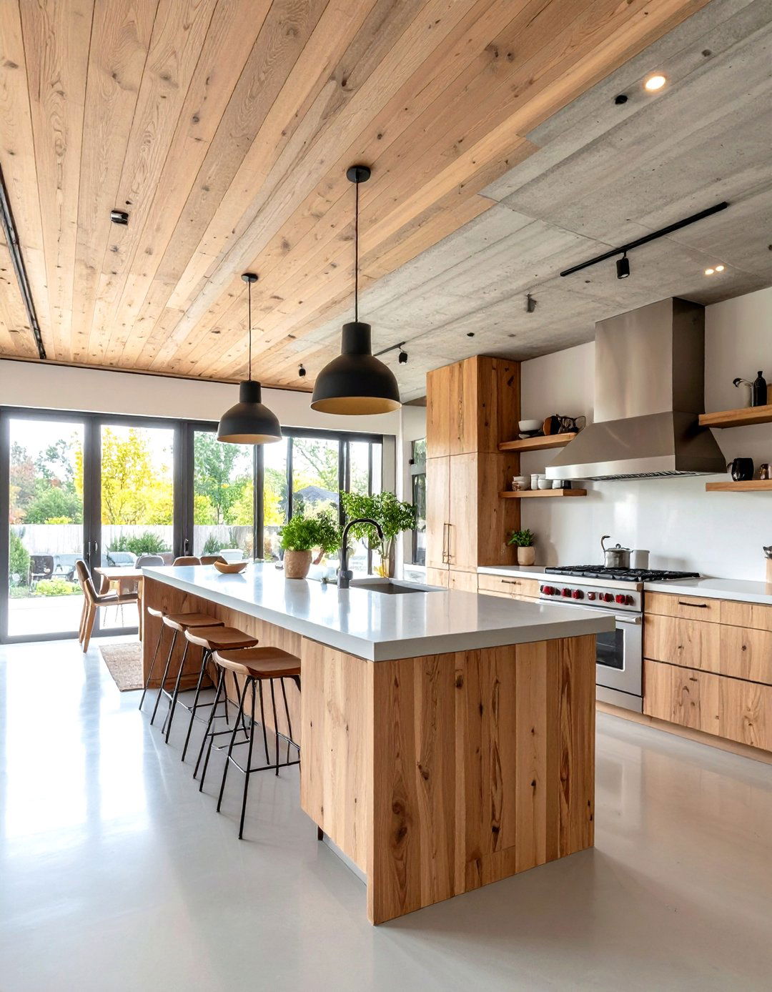 Stamped Concrete Kitchen Ceiling - 30 kitchen ceiling ideas