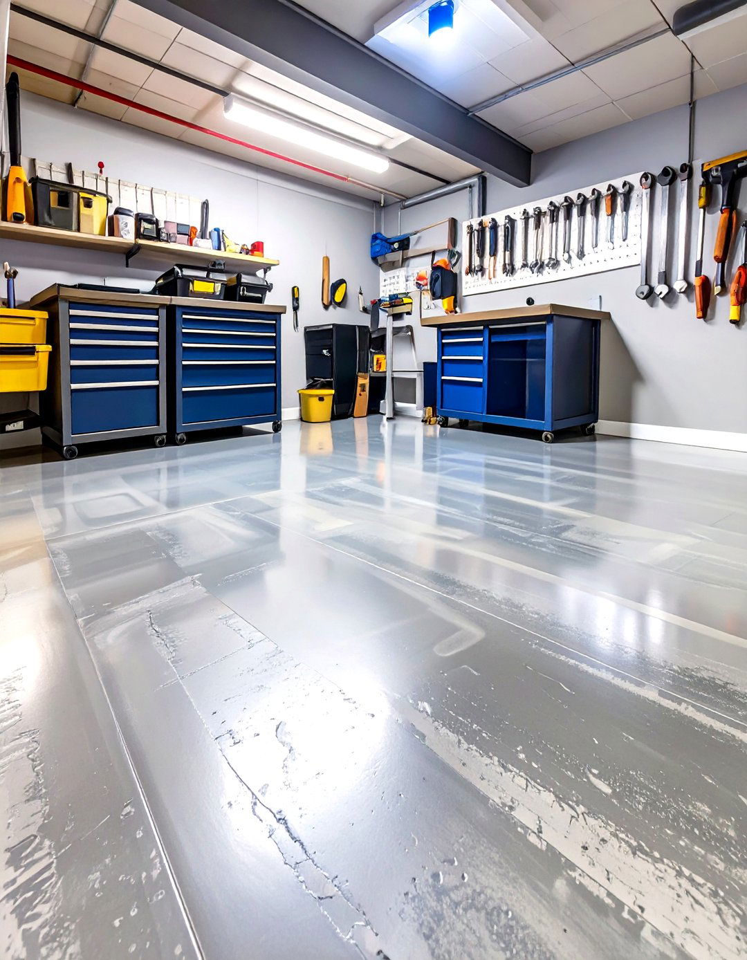 Stamped Concrete Look with Paint - 30 basement floor paint ideas