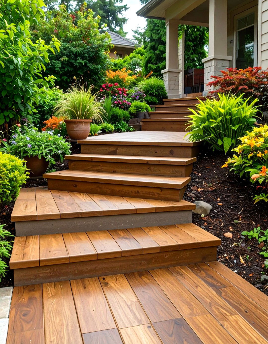 Stamped Concrete Steps and Tiers - 30 stamped concrete patio ideas