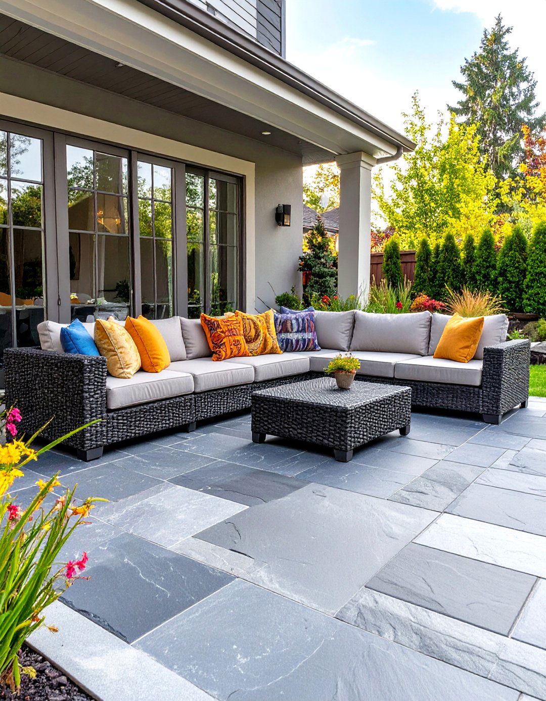 Stamped Concrete for a Faux Stone Look - 30 stone patio ideas on a budget