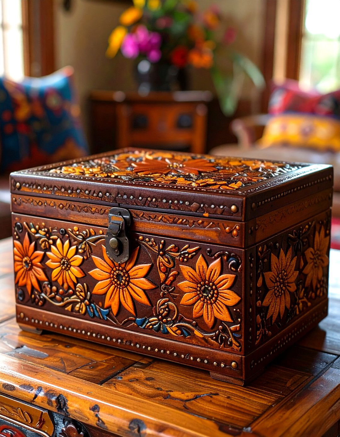 Stamped or Tooled Leather Details - 30 southwestern interior design ideas