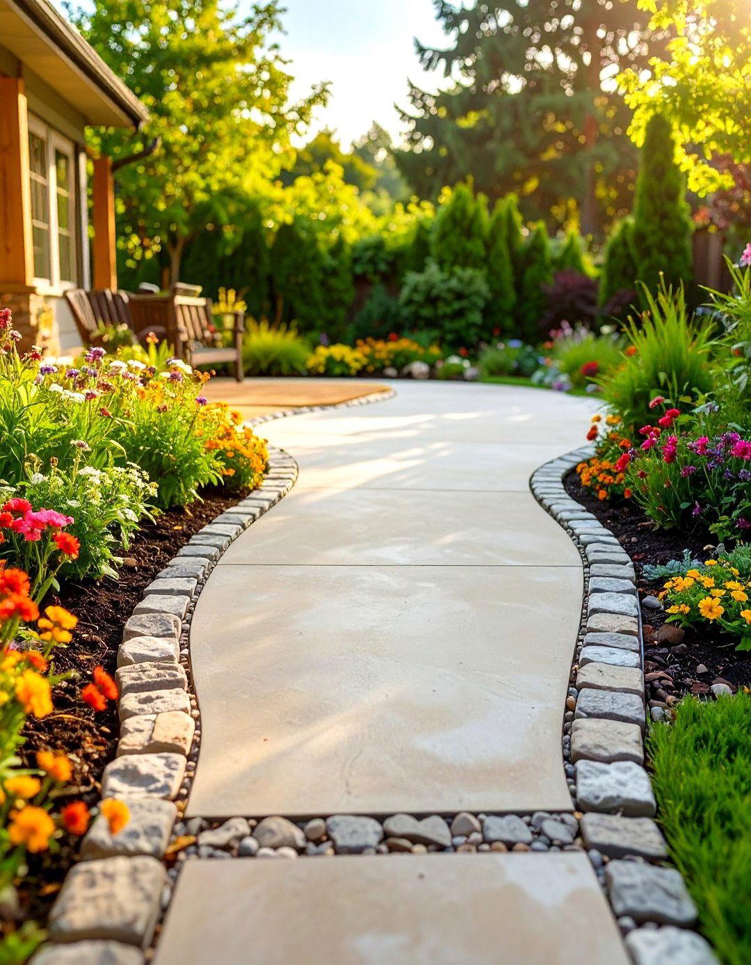 Stamping a Border on Your Concrete Patio - 30 simple concrete patio ideas on a budget