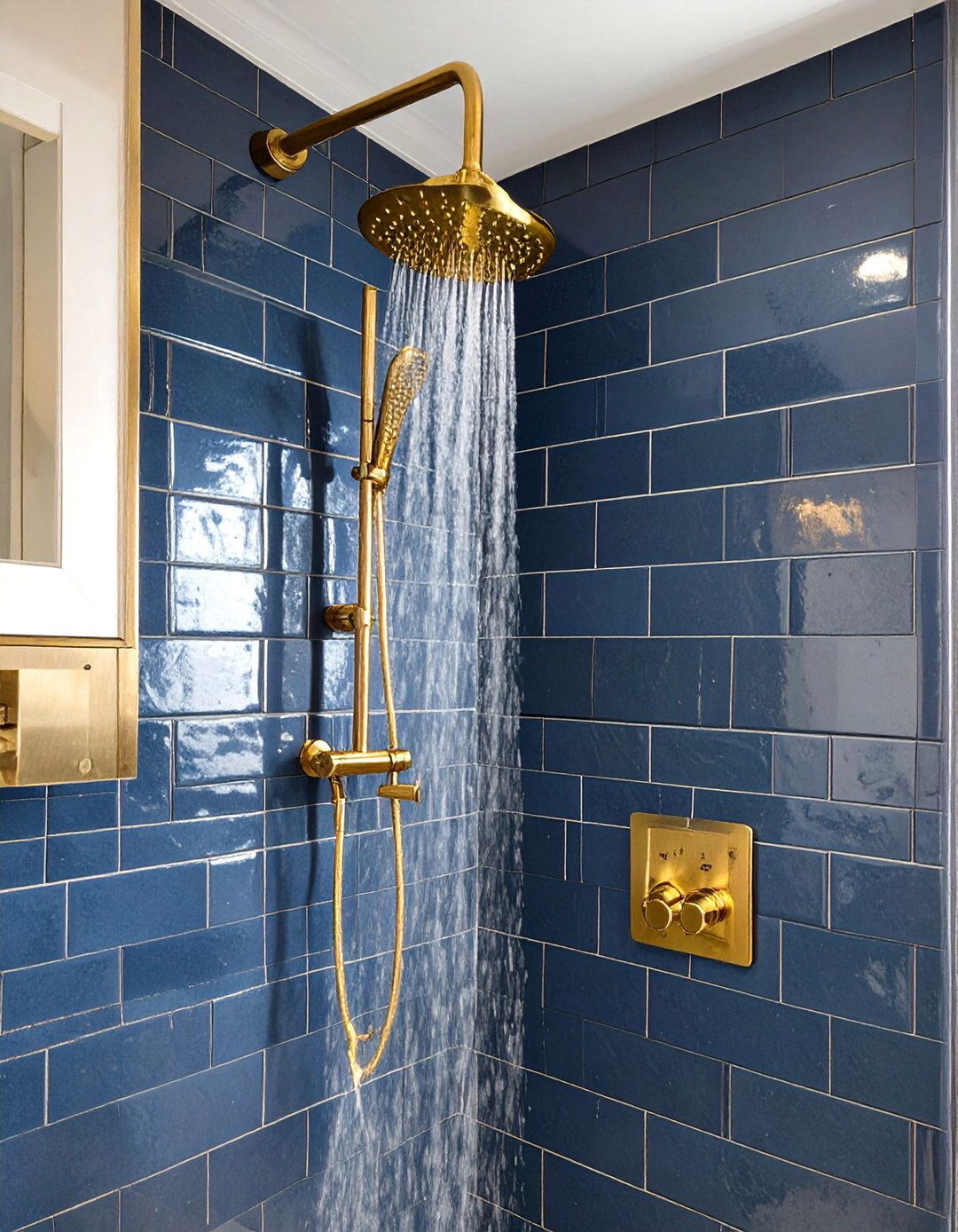 Stand Up Shower with Gold or Brass Fixtures - 30 stand up shower ideas