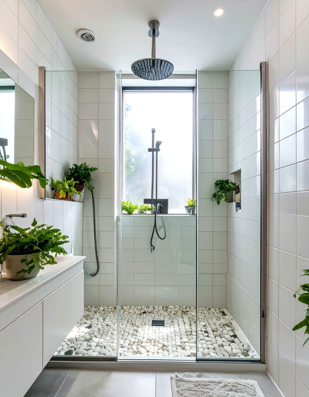 Stand Up Shower with a Window Inside - 30 stand up shower ideas