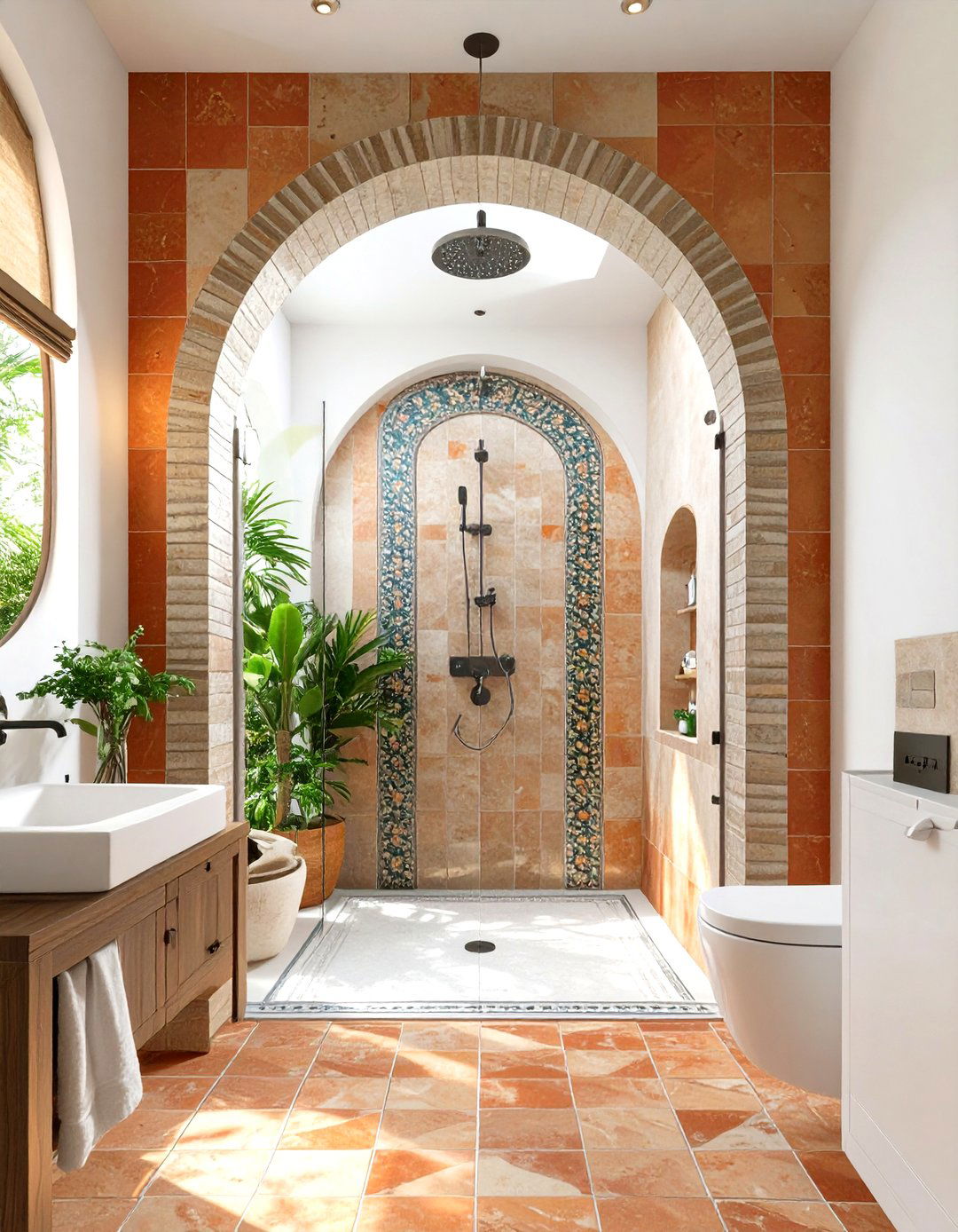 Stand Up Shower with an Arched Entryway - 30 stand up shower ideas