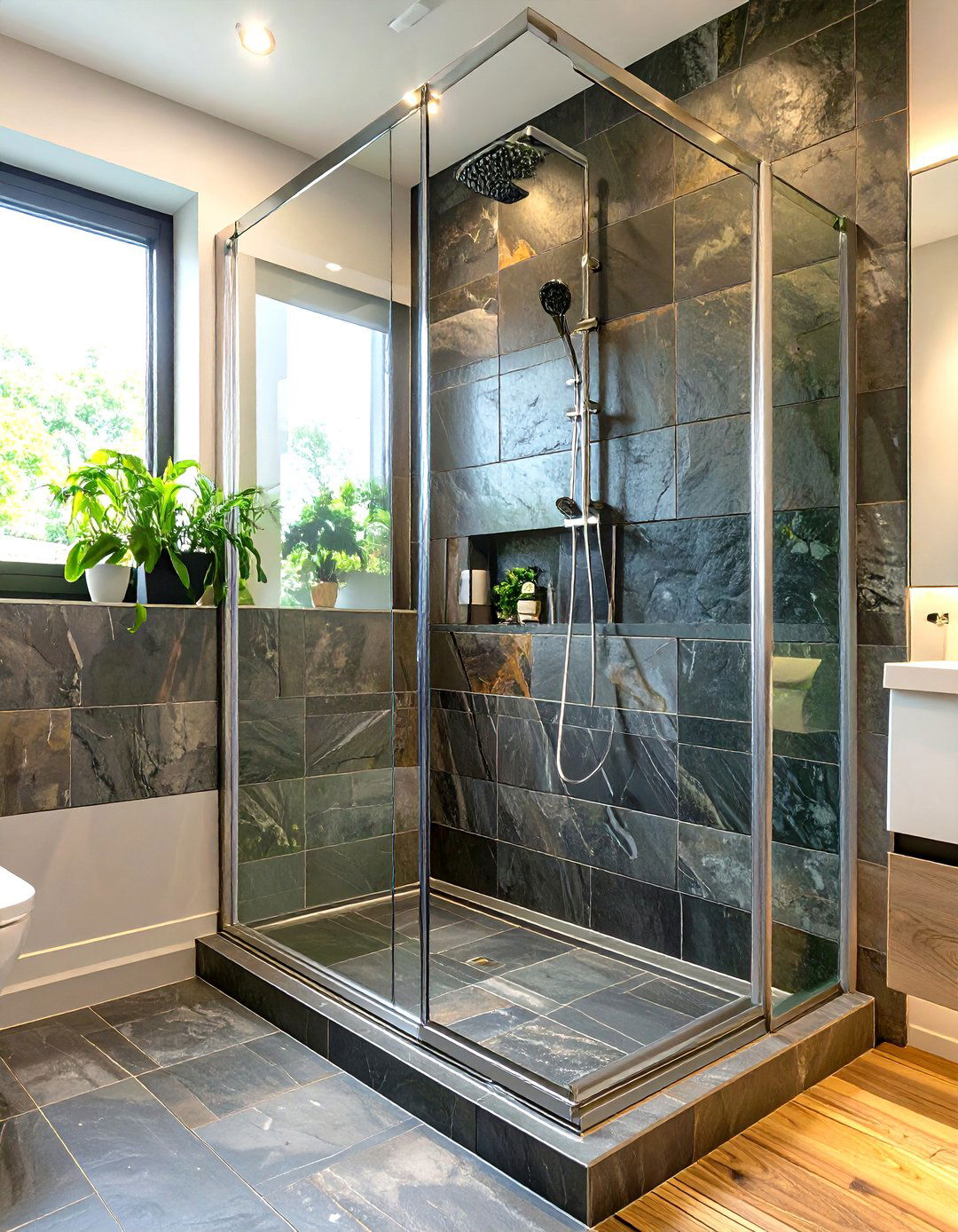 Standing Shower with a Linear Drain - 30 standing shower ideas