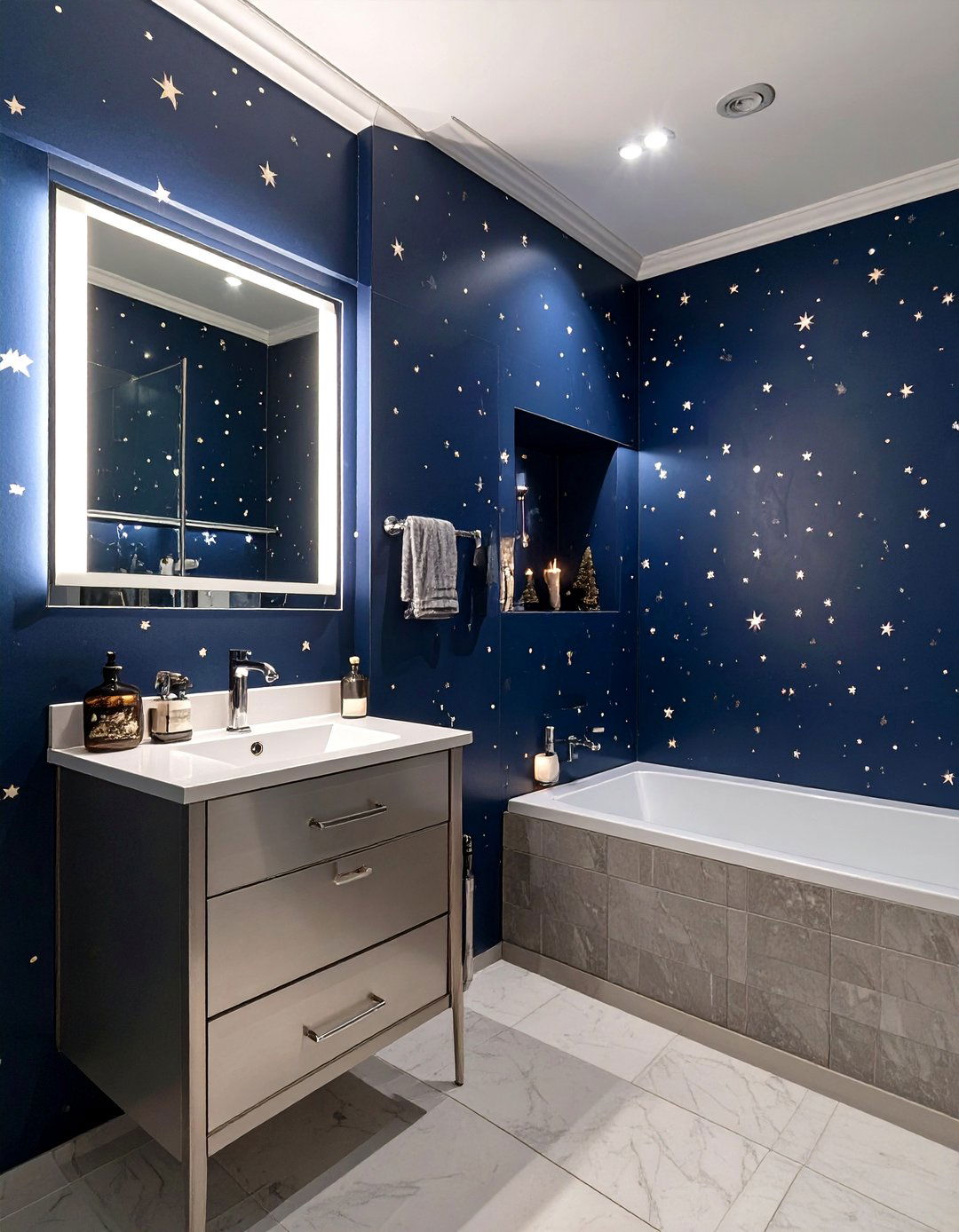 Starry Night Bathroom - 30 girls bathroom ideas