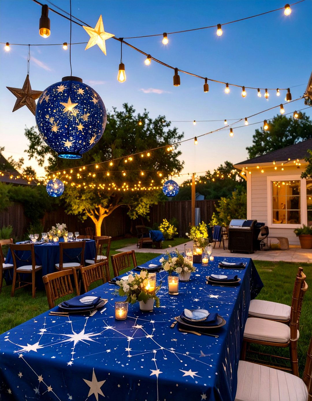 Starry Night Celestial Backyard Wedding - 30 backyard wedding ideas