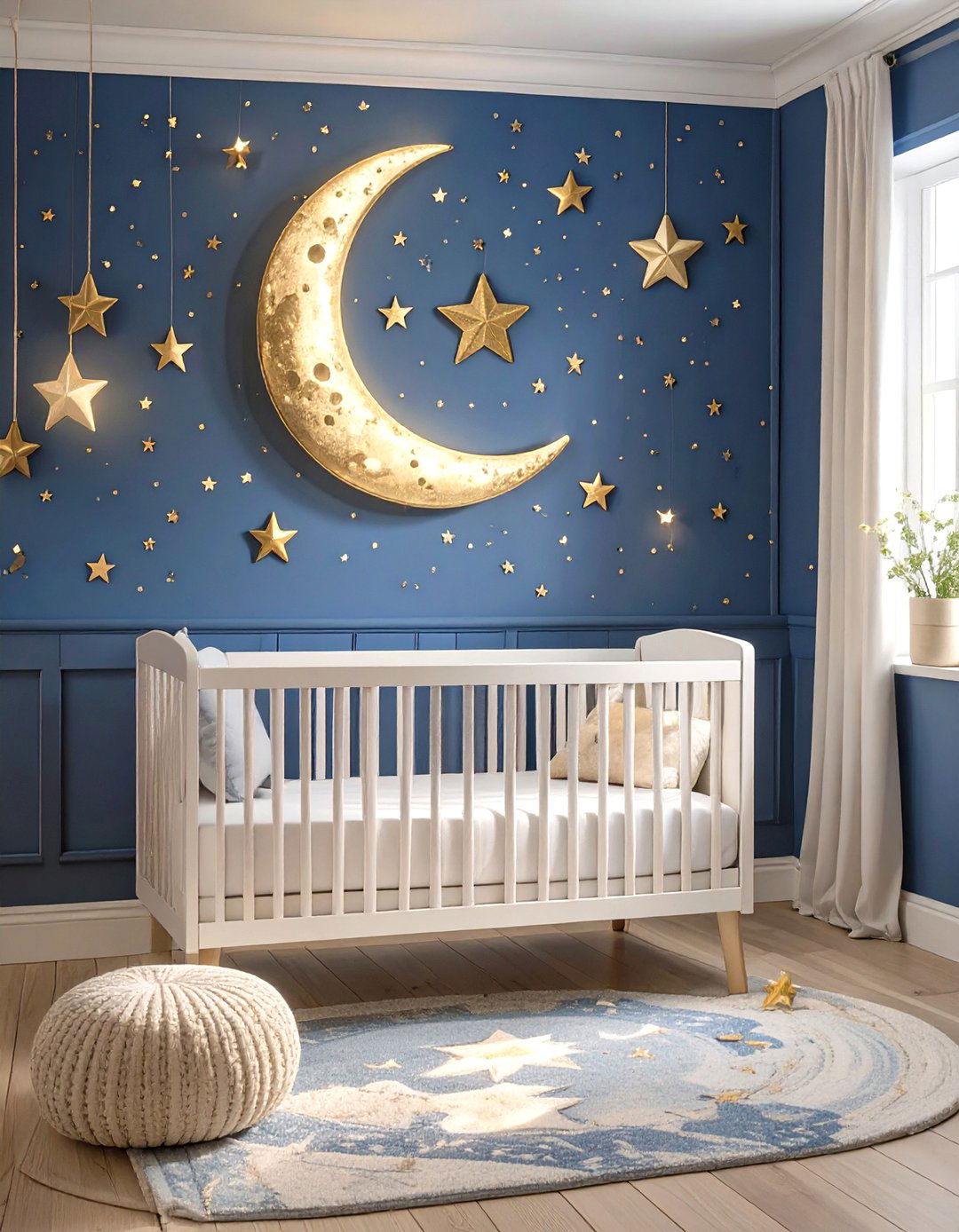 Starry Night Celestial Nursery - 30 baby boy nursery ideas for small rooms