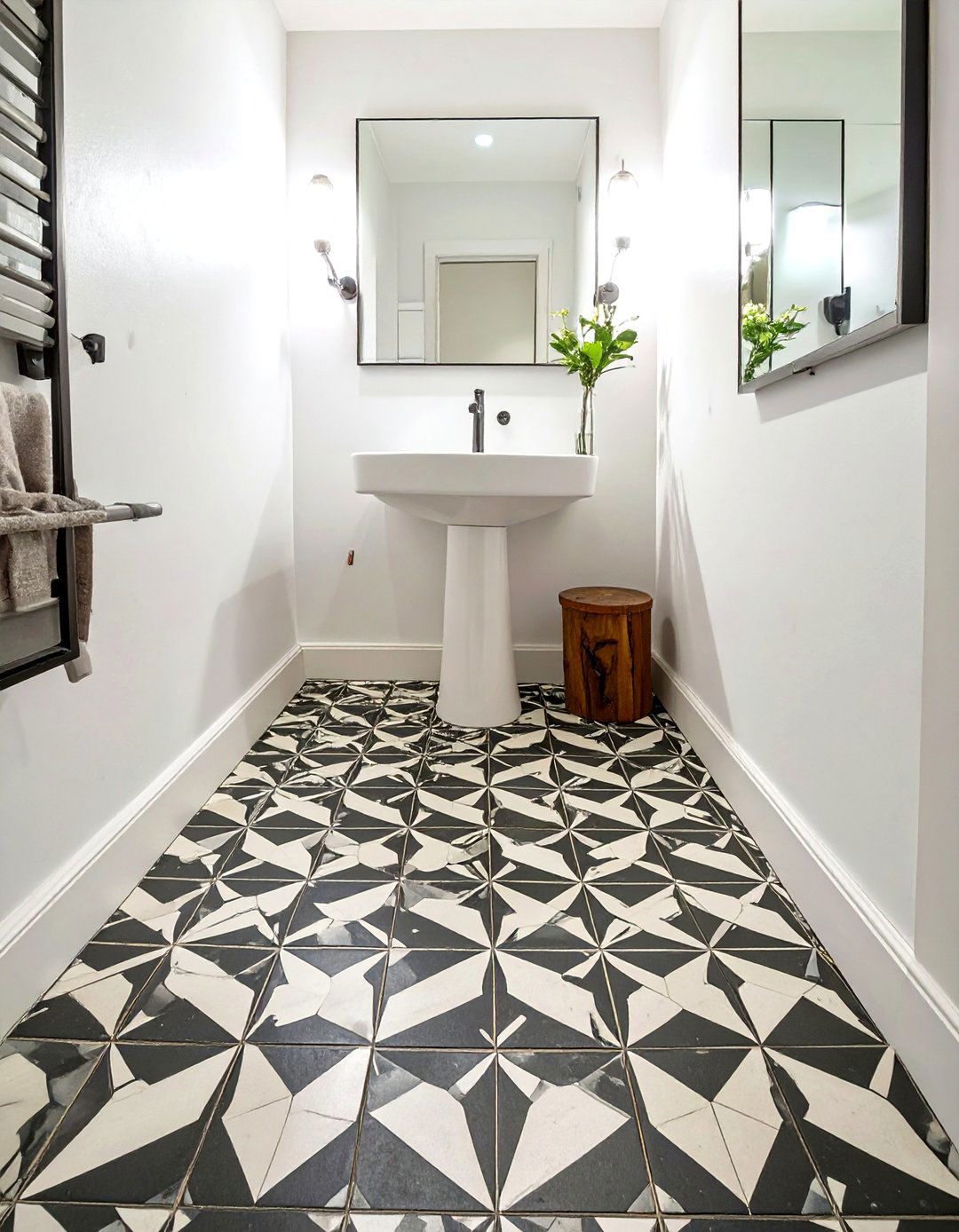 Statement Floor Half Bathroom - 30 modern half bathroom ideas